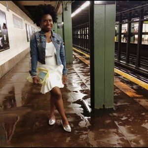 White Mermaid Style Midi Skirt